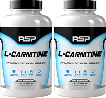 RSP Nutrition L-Carnitine Capsules, 120 Count (Pack of 2)