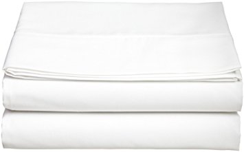 Full Size Flat Sheet 1800 Thread Count Double Brushed Microfiber Top Sheet Only - Soft, Hypoallergenic, Wrinkle, Fade, and Stain Resistant (Full, White)