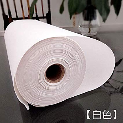 MEGREZ Writing Roll Xuan Paper Thickening Rice Sumi Paper for Practice Chinese Japanese Calligraphy without Grids - 35 cm x 100 m (13.78 x 3937 inch), Sheng (Raw) Xuan