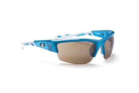 New Balance NB 777-5 Sunglasses, Crystal Blue with Bubbles, Brown with Silver Flash Mirror