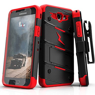 Samsung Galaxy J7 Prime Case, Zizo [Bolt Series] w/ [Galaxy J7 Prime Screen Protector] Kickstand [12 ft. Military Drop Tested] Holster - J7 V / Perx