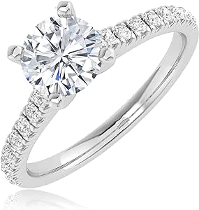 0.5-1.5 Carat t.w. LAB GROWN Round Cut Diamond Prong Set Solitaire Diamond Engagement Ring Band in 14K Rose Gold (G-H Color VS1-VS2 Clarity)