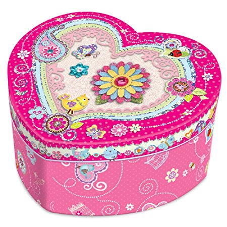 Pecoware Spring Garden Heart Musical Jewelry Box Set