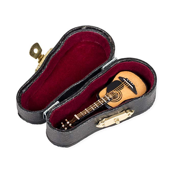 Miniature Acoustic Guitar w/ Case 3"