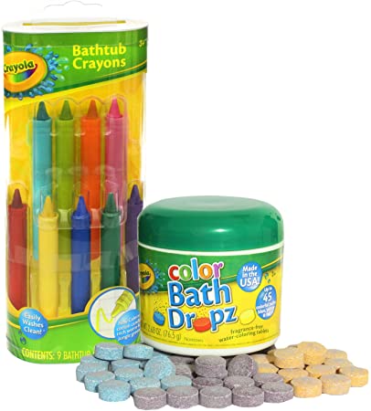 Crayola Bathtub Crayons with Crayola Color Bath Drops 60 tablets by Play Visions