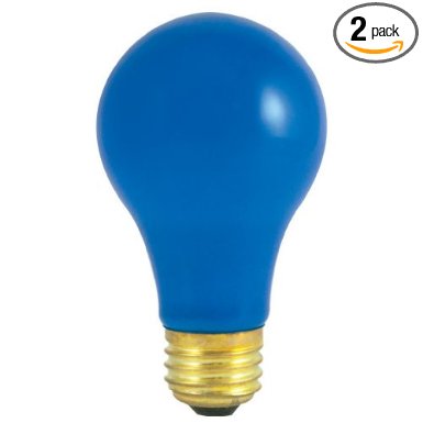 Bulbrite 160360 60W Ceramic Blue A19 Bulb - 2 Pack
