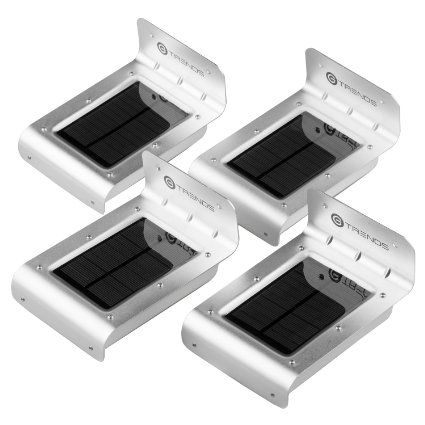 Solar LED Light2nd Generation E-TRENDS16 Bright LED Wireless Solar Powered Motion Sensor Light Weatherproof No Batteries No Cable Required in 3 ModesOffDimeBright 4 in 1 pack