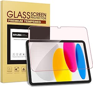 SPARIN Screen Protector for iPad 10th Generation 10.9 Inch 2022, Red Light Eye Protection Anti-Blue Light Anti-Glare Tempered Glass Screen Protector for 10.9" iPad 10, HD Clear and Case Friendly