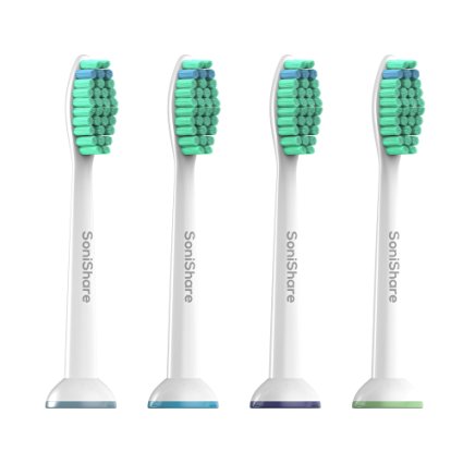 SoniShare New Replacement Toothbrush Heads for Philips Sonicare ProResults HX6013/HX6014, 4 Pack [8, 12, 20 Packs Available]
