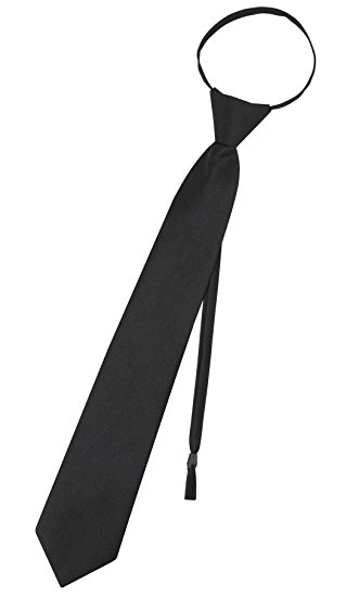 Vesuvio Napoli PreTied Men's Necktie Solid Color Mens Adjustable Zipper Neck Tie