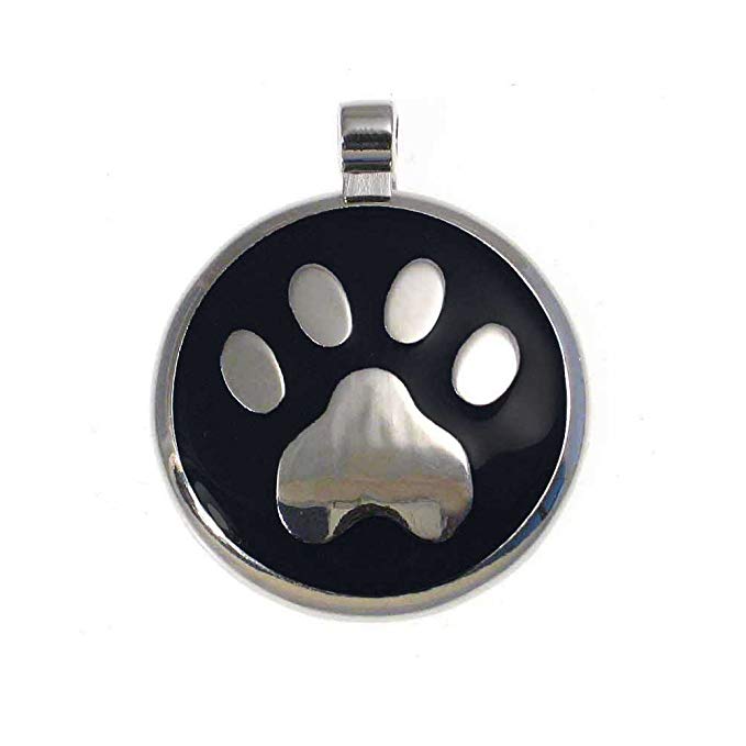LuckyPet Pet ID Tag: Paw Print Jewelry Tag - Custom engraved cat tags and dog tags