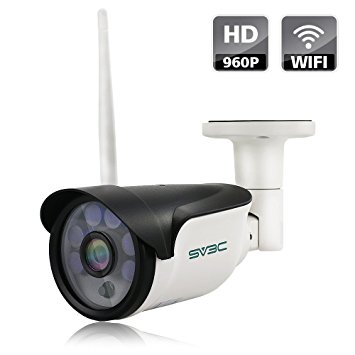 SV3C Outdoor Security Camera, 960P HD Wifi Wireless IP Surveillance Camera, Solid Construction(Robust to withstand Outside Rough Weather), Motion Detection Alarm/Recording, Support Max 64GB SD Card
