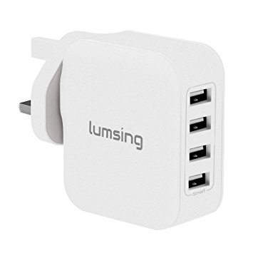 Lumsing 35W 7A 4-Port USB Wall Charger Travel Charger For iPhone 6 Plus, iPad, Samsung Galaxy S6 Edge(Grey)