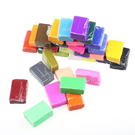 HOT ! Ninasill 32pcs DIY Slime Malleable Fimo Polymer Modelling Soft Clay Blocks Plasticine