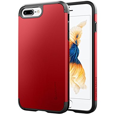 iPhone 7 Plus Case, LUVVITT [Ultra Armor] Shock Absorbing Case Best Heavy Duty Dual Layer Tough Cover for Apple iPhone 7 PLUS - Red