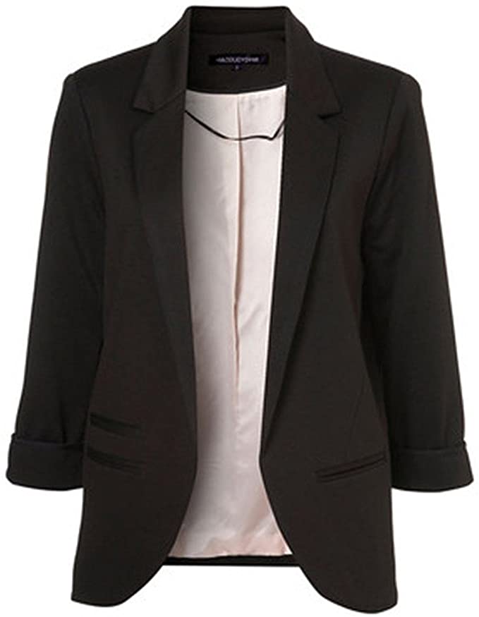wenxuan Women's Blazer Jacket Suit Work Casual
