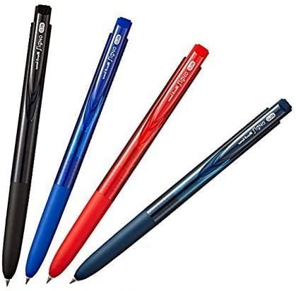 Uni-ball Signo RT1 Rubber Grip & Click Retractable Ultra Micro & Extra Fine Point Gel Pens -0.28mm-black,Blue,Red,Blue Black Ink-Each 1 Pen- Set of 4