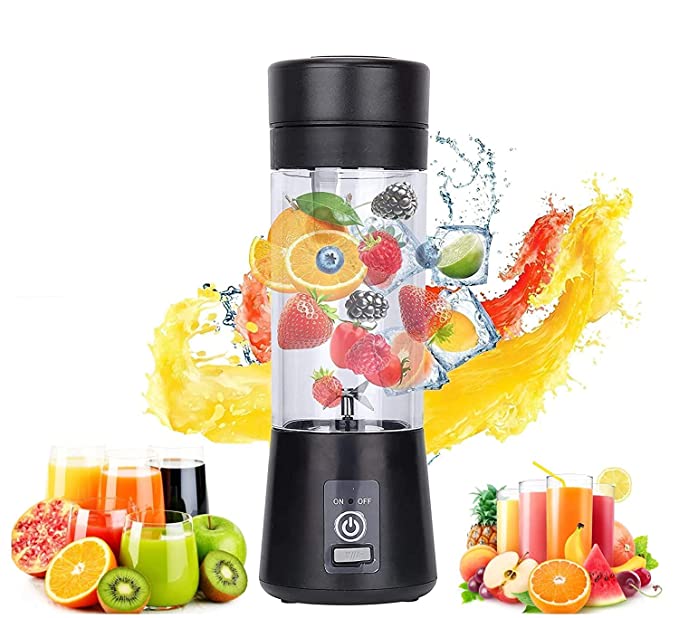 Farberware 6 Blade Smoothie Maker & Portable Electric USB Juice Maker Juicer Bottle Blender Mixer, Rechargeable Bottle & Portable Fruit Blender Coffee Maker Protein Shaker (MULTI)