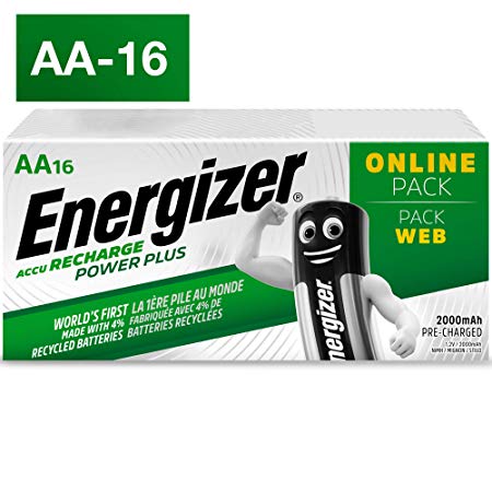 Energizer Power Plus Rechargeable AA 16 Pack Batteries