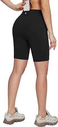 BALEAF Women's 7" Hiking Shorts High Waist Biker Shorts Lightweight Zipper Pockets Yoga Athletic Running Gym Outdoor