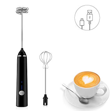 CUSIBOX Handheld Milk Frother & Whisk with Rechargeable Battery and 3 Whisking Speeds for Coffee, Latte, Cappuccino, Hot Chocolate