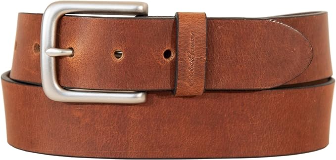 Eddie Bauer Men's Casual Leather Belt with Metal Buckle