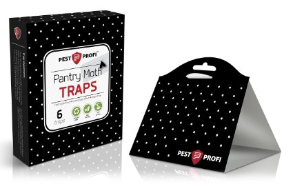 PestProfi Pantry Moth Traps (Pack of 6): with Pheromone Attractant, 100% Safe, Non-toxic, Poison and Insecticide Free