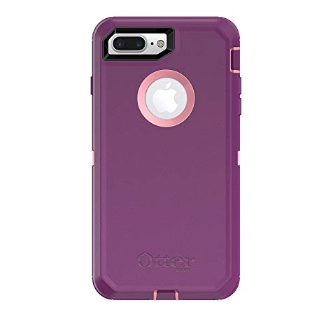 OtterBox Defender Series Case for iPhone 8 Plus and iPhone 7 Plus and Belt Clip Holster fits OtterBox Cover with Tempered Glass Screen Protector - Vinyasa (Rosmarine/Plum Haze)