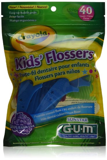 Butler Gum Crayola Dental Flossers For Kids - 40 Ea (Pack of 3)