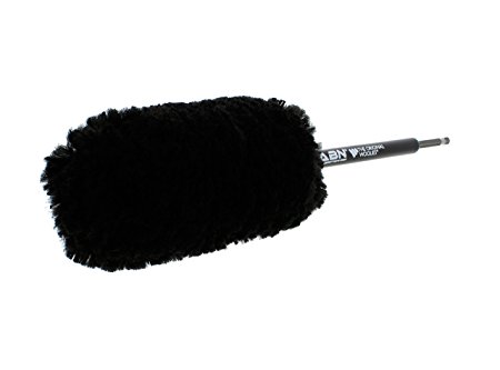 ABN 12" Inch Power Woolie - Synthetic Wool Microfiber Wheel Brush with Drill Adapter