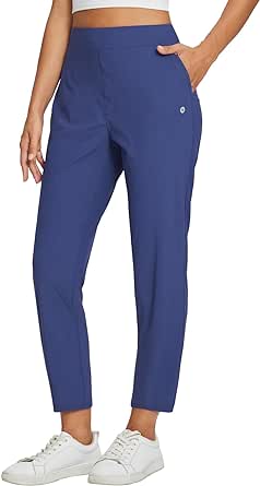 BALEAF Womens Golf Pants Stretch High Waist Ankle Dress Pants with Pockets Casual Pants Petite Travel Work Yoga UPF50