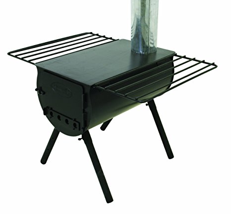 Camp Chef Alpine CS14 Heavy Duty Cylinder Tent Cabin Stove with damper and side shelves