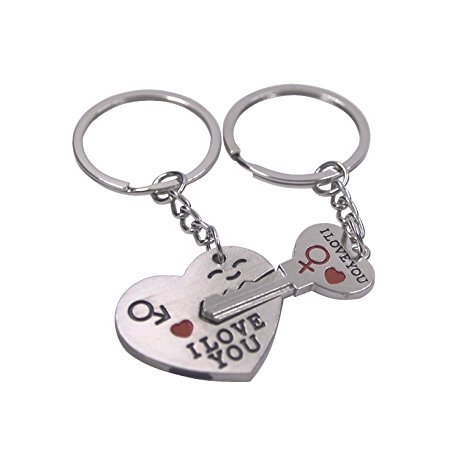 CAETLE® Valentine's Day Lover Love Key to My Heart Cute Couple Keychain Love Keychain Key Ring Her He Set
