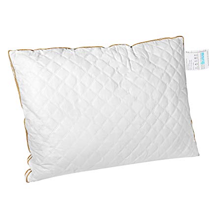 Queen Super Soft Pillows for Side and Stomach Sleeping Hypo Allergenic and Easy Care Down Pillows With Double Diamond Lattice Quilting by CM Family (QUEEN, 1 PACK)