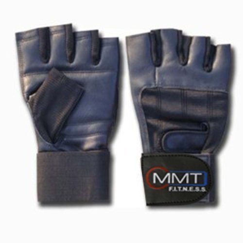 MMT Sports Ltd Leather Weight Lifting Gloves Wrist Support Double Velcro