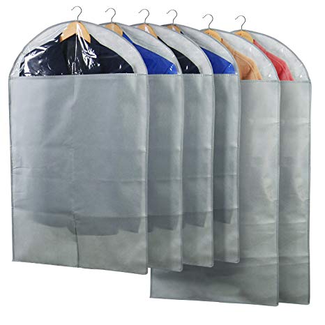 Lifewit Hanging Garment Bag Durable Clothes Garment Bags Moth-proof for Business Suits, Dresses, Jacket, Coats Perfect for Closet, Travel, Set of 6