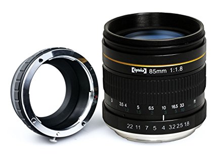 Opteka 85mm f/1.8 Manual Focus Aspherical Medium Telephoto Portrait Lens for Sony NEX E-Mount a7r, a7s, a7, a6300, a6000, a5100, a5000, a3000, NEX-7, NEX-6, NEX-5T, 5N, 5R and 3N Digital Cameras