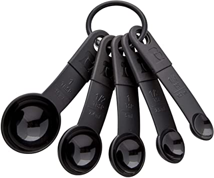 KitchenAid Classic Measuring Spoons, Set of 5, Black/Black