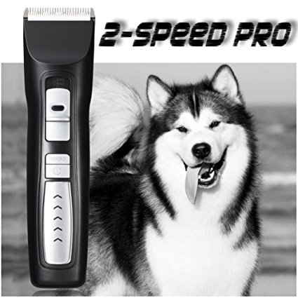 2-Speed Professional Pet Clippers for Dogs Heavy Duty, Premium Pet Grooming Clippers for Thick Coats Dogs / Cats / Horses