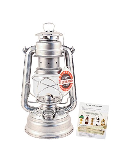 Feuerhand Hurricane Lantern - German Made Oil Lamp 10" - with Care Pack