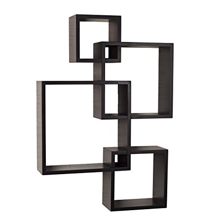 Danya B. BR1023ES Intersecting Cube Shelves, Espresso