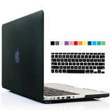 iBenzer - 2 in 1 Multi colors Soft-Touch Plastic Hard Case Cover and Keyboard Cover for Macbook Pro 13 with retina display Black MMP13R-BK1