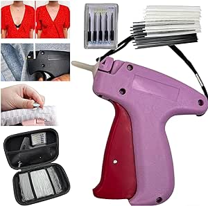 Quick Clothing Fixer, Speedy Clothing Fixer, Quick Clothing Fixer Gun, Mini Stitch Hemming Gun for Clothes, Micro Tagging Stitch Tool, Microstitch Gun Micro Tagging Stitch Tool (Pink-A)