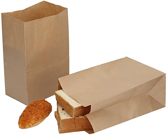 HRX Package Paper Lunch Bags, 11.75 x 7.8 x 5 inches Brown Durable Kraft Paper Bags, Paper Grocery Bags (Pack of 50)