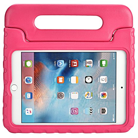 iPad mini 4 Kids Case - SUPLIK Shock Proof Lightweight Protective Stand Bumper Cover with Handle for Apple iPad mini 4 7.9 inch Tablet (2015 Release), Pink