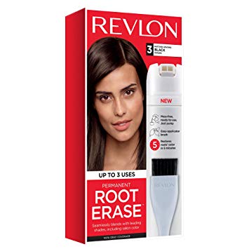 Revlon Root Erase Permanent Hair Color, Root Touchup Hair Dye, Black, 3.2 Fluid Ounce