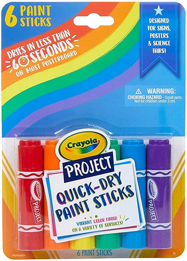 Crayola Paint Sticks, No Water Required, Paint Set for Kids, Art Supplies, 6 Count, Multi (54-1070-E-000)