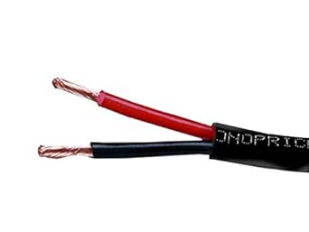 Monoprice Speaker Wire - CL2 in-Wall Rated, 2-Conductor, Pure Bare Copper, Color-Coded PVC, 14AWG, 1000 Feet, Black