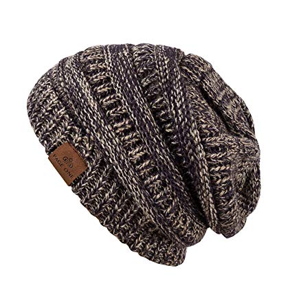 PAGE ONE Winter Warm Trendy Slouchy Chunky Knit Beanie Hat for Women