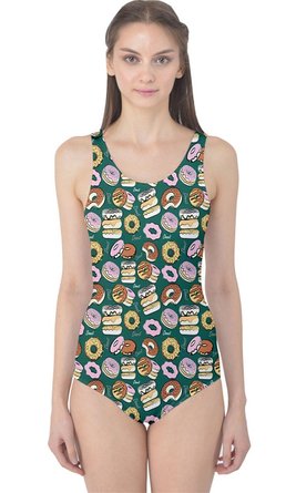 CowCow Womens Donut Pattern Women's One Piece Swimsuit